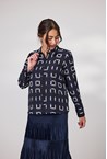 SQUARE PRINT SHIRT - black/navy